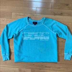 American Eagle Cropped Crew Neck Sweatshirt